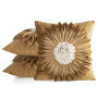 Zamatová obliečka 45x45 cm na vankúš FLORES 3 okrová